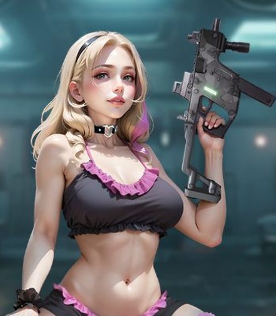 Mittlere Figur mit erhobener Waffe